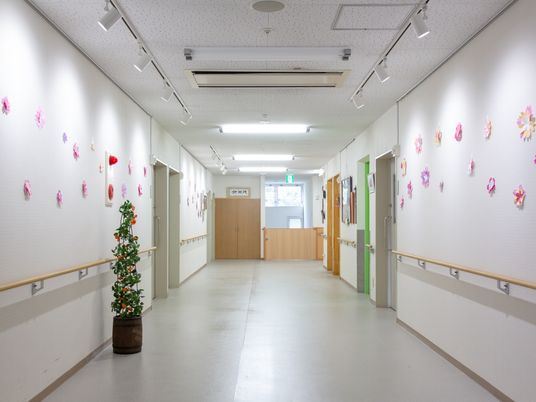壁飾りのある廊下 