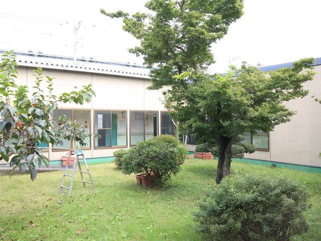緑豊かな施設の庭 中庭 自然に囲まれた心安らぐ緑の庭です。のどかな環境で、訪れる方々に穏やかな時間を提供しています。