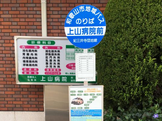 病院前の案内板  