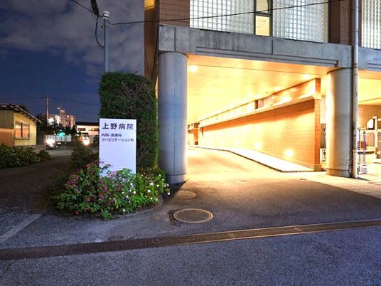 夜の建物入口  