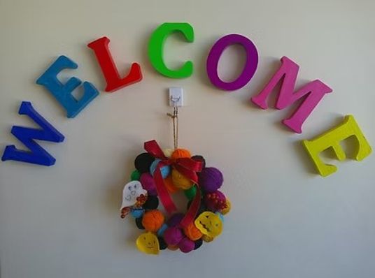 壁のWELCOME装飾  