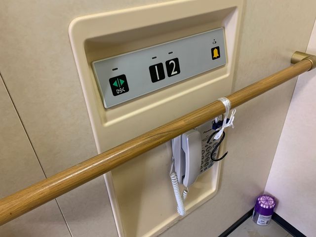 作動中の手すり付きエレベーター エレベーター 手すり付きのエレベーターは、安全に移動できる設計です。階数表示が大きく見やすいです。