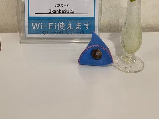 Wi-Fi案内の机上  