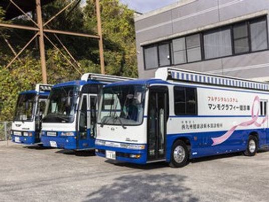 送迎バスの駐車場  