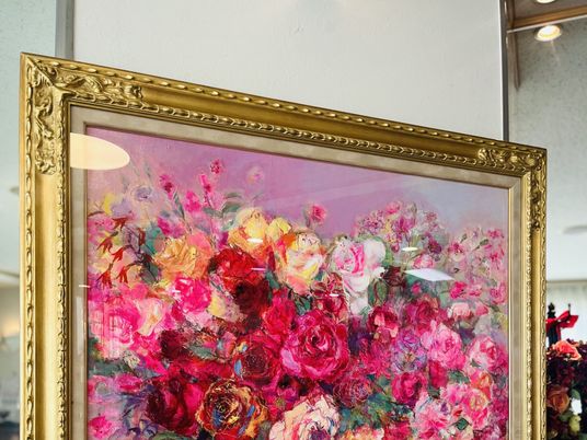 花柄アートの額縁  