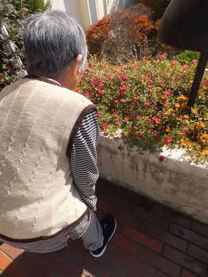 利用者が心安らぐ中庭