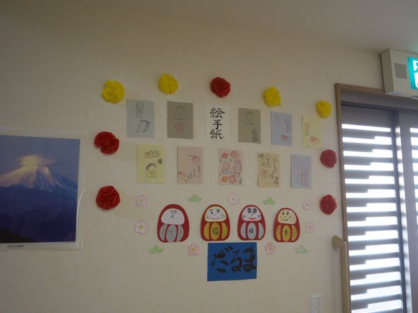 作品展示がある廊下