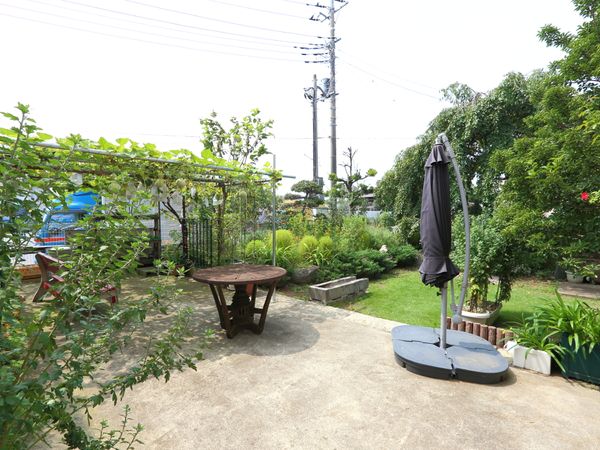 緑豊かな中庭風景