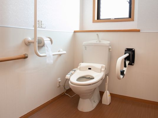 手すり付きのトイレ空間