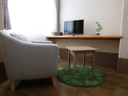 居室のソファとテレビ
