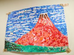 手作り富士山の壁掛けアート