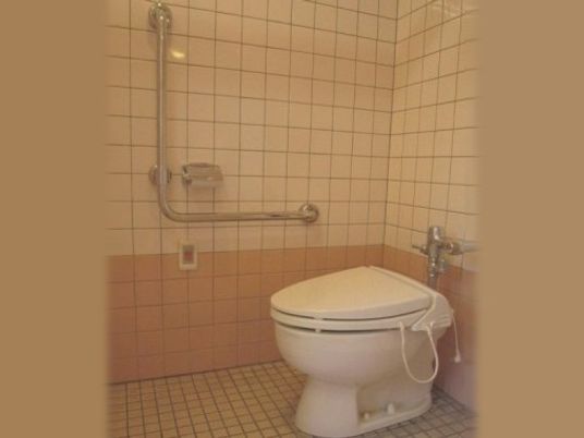 手すり付きのトイレ  