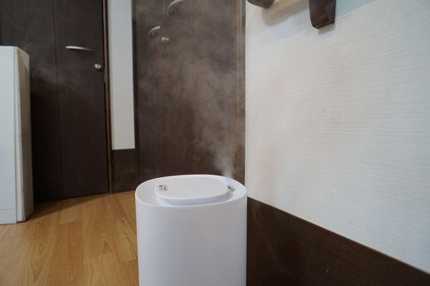 加湿器から湯気が出る様子