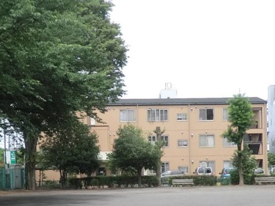 緑に囲まれた建物の外観