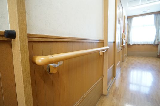 廊下の手すりとドア