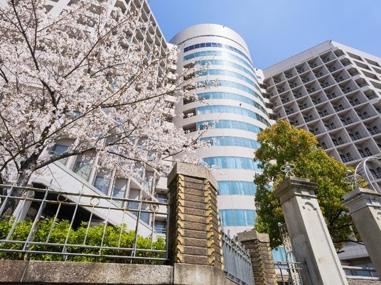 春の建物外観  
