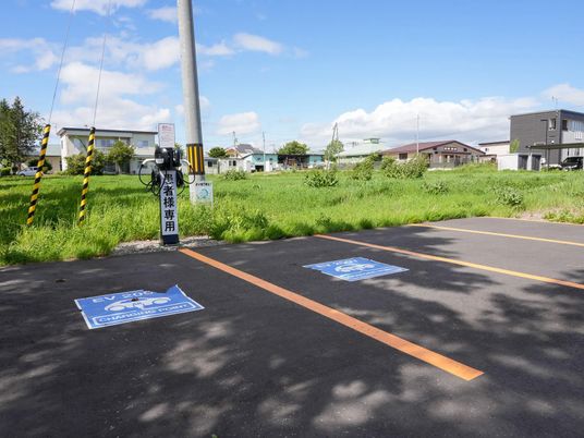 EV充電区画の屋外駐車場  