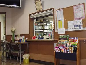 掲示物のある休憩室  