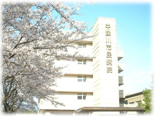 桜と建物の外観  