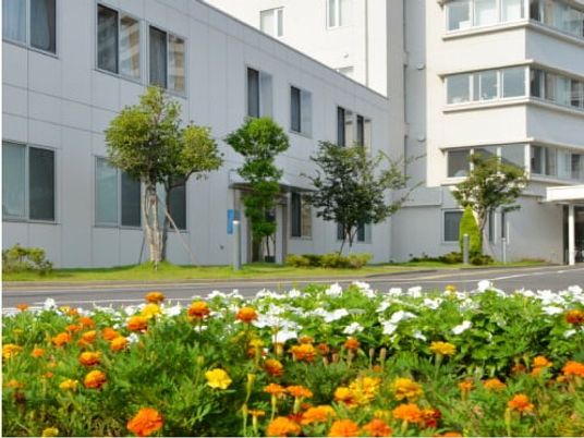建物外観と花壇のある庭  