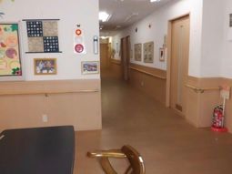 廊下の壁に装飾あり