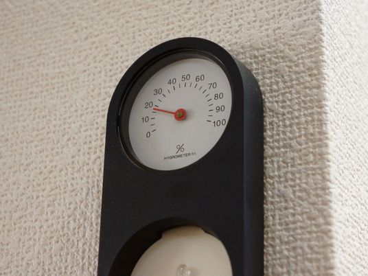 壁掛け式の湿度計