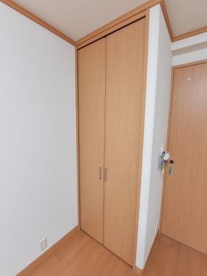 シンプルな木目調の扉