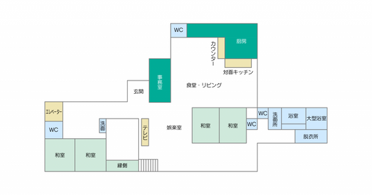 開放感のある部屋の間取り図