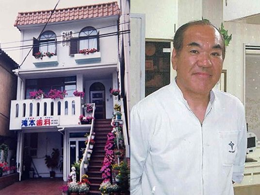 男性スタッフと建物外観  