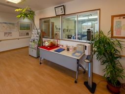 明るい受付エリア