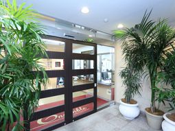 フロント入口と観葉植物