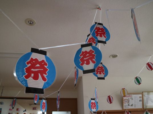 提灯の飾り付け