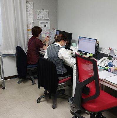 スタッフが働く部屋