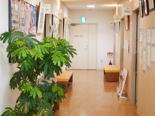 掲示物のある廊下  