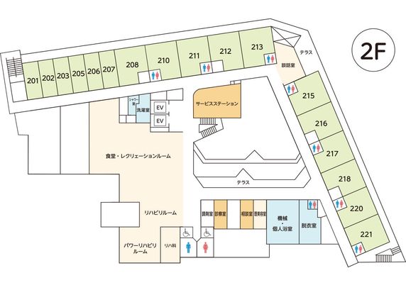 居室と共有スペースの図