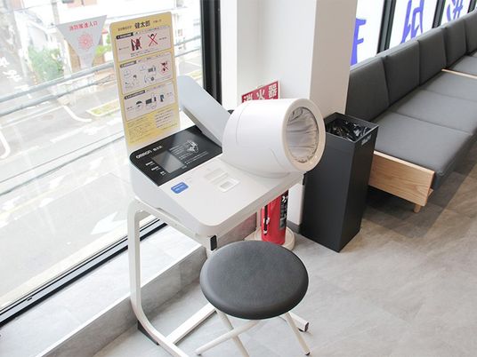 測定器のある休憩室  
