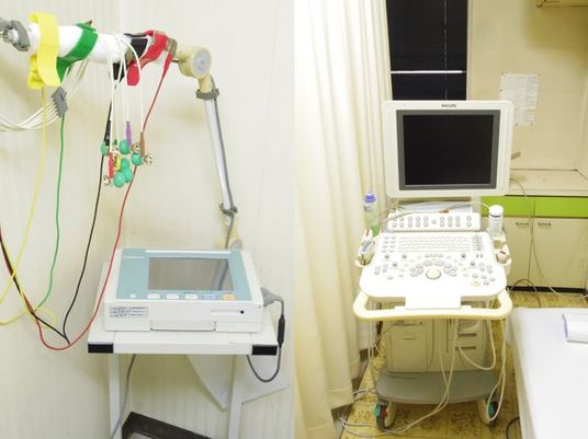 検査機器のある機能訓練室  