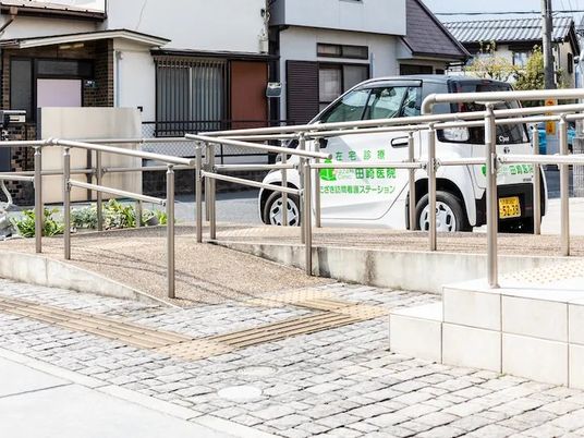 施設送迎車のある外観  
