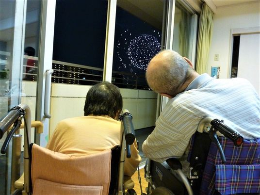 花火を見るテラス