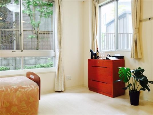 明るい居室の窓辺