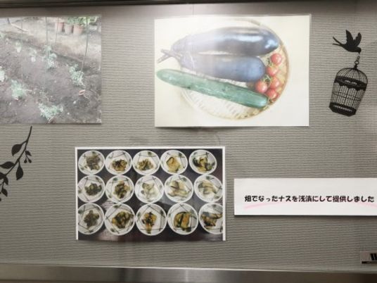 壁掲示物のある廊下