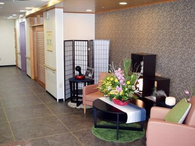 和風要素のあるロビー