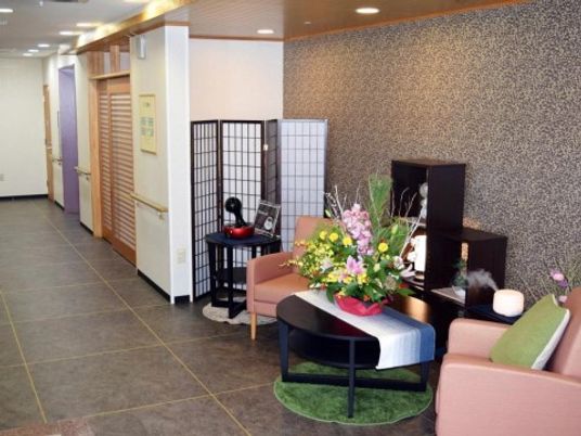 和風要素のあるロビー