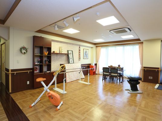 機能訓練の器具が整う部屋