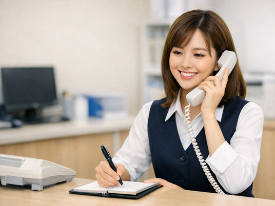 スタッフ姿の女性