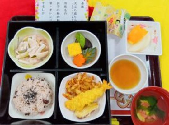 色とりどりの料理のトレイ