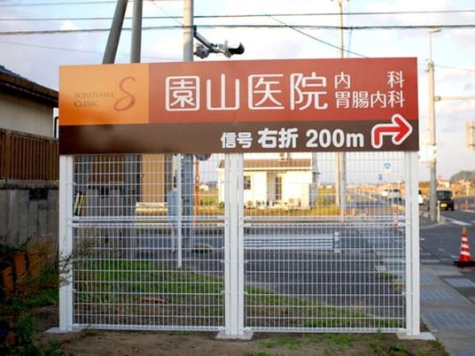病院の案内看板  