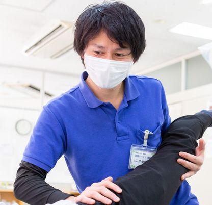 親切なスタッフのいる機能訓練室