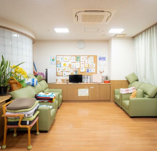 掲示物のある休憩室