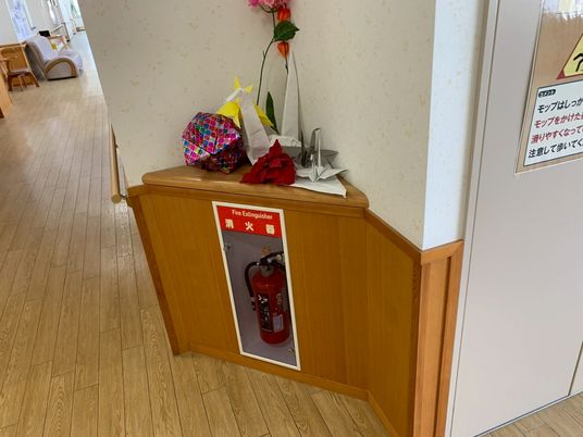 消防設備のある廊下